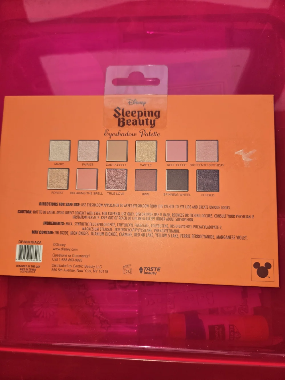 Disney Sleeping Beauty Eyeshadow Palette - Pink Floral Design